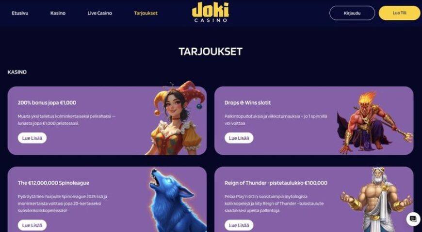 Tilaa Joki Casino ja nauti erilaisista iloista